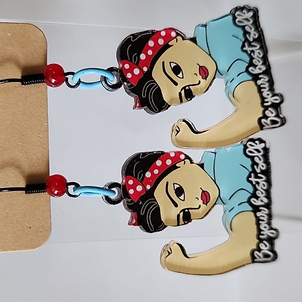 Empowering Red and Blue Earrings